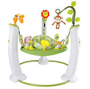 lot 45547 image: Evenflo ExerSaucer Jump & Learn Stationary Jumper, Safari Friends