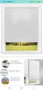 lot 45551 image: Redi Shade Easy Lift Trim-At-Home Cordless Pleated Light Filtering Fabric Shade (Fits Windows 19-30), 30 Inch x 64 Inch, White