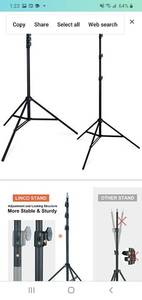 lot 45575 image: LINCO Lincostore Zenith 9 feet288 cm Photo Studio Light Stands Set of Two for HTC Vive VR, Video, Portrait, and Product Photography