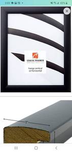 lot 45591 image: Craig Frames 1WB3BK 14 by 18-Inch Picture Frame, Smooth Wrap Finish, 1-Inch Wide, Black