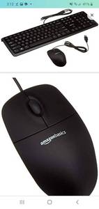 lot 45593 image: Amazon Basics USB Wired Computer Keyboard and Wired Mouse Bundle Pack