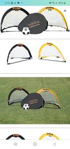 lot 45594 image: PUGG - 2.5 Foot Small Pop Up Soccer Goal Set - Portable Training Futsal Football Net - The Original Pickup Game Goal (Two Goals & Bag