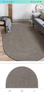 lot 45610 image: Decomall Azure Braided Oval Indoor Outdoor Area Rugs, 4�x6� Oval Grey