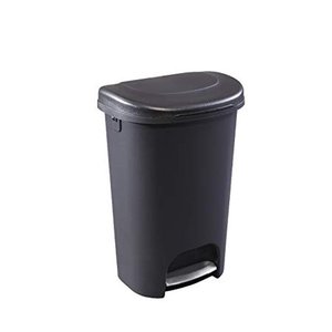 lot 45618 image: Rubbermaid NEW 2019 VERSION Step-On Lid Trash Can for Home, Kitchen, and Bathroom Garbage, 13 Gallon, Black No Lid