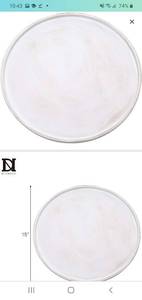 lot 45623 image: DN DECONATION 15 Inch Faded White Round Tray, Wood Decorative Tray, Round Wooden Trays for Decor, Large White Washed Circle Tray, Round Decorative Tray for Rustic Home Decor