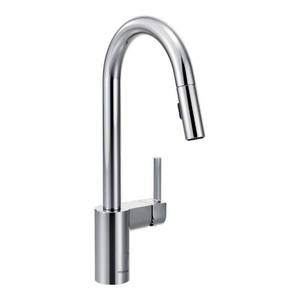 lot 45630 image: Moen Align Chrome One-Handle Pulldown Kitchen Faucet