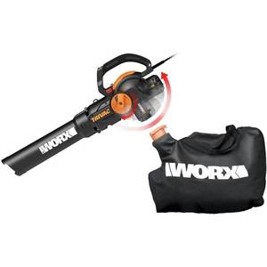 lot 45868 image: Worx WG512 3 in 1 Trivac 2 Speed Corded Electric Leaf Blower Mulcher Yard Vacuum