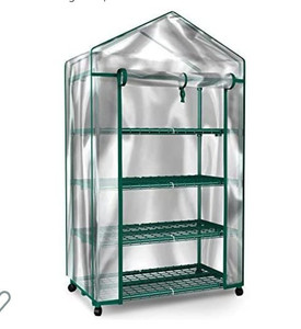 lot 45882 image: Home-Complete Mini Greenhouse-4-Tier Indoor Outdoor Sturdy Portable Shelves-G...