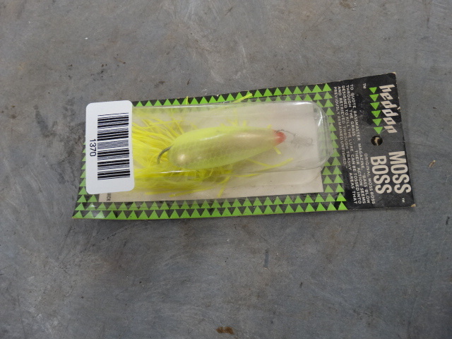 Moss Boss bass lure  P. W. Sales. Haysville pickup. Lots of tools, Hustler  Mower, generator, toolboxes, Wilton bullet vise, horse saddle trophies and  decor, kegorater, fishing, ammo, power tools, watches, and