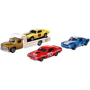 lot 21770 image: Hot Wheels Premium Collect Display Sets with 3 164 Scale Die-Cast Cars & 1 Team Transport Vehicle