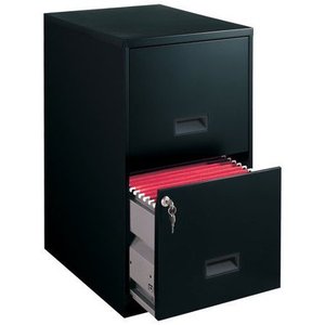 lot 21784 image: Filing Cabinet 2-Drawer Steel File Cabinet with Lock, Black