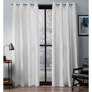 lot 23091 image: Exclusive Home Curtains- Eglinton Woven Blackout Grommet Top Curtain Panels, 2