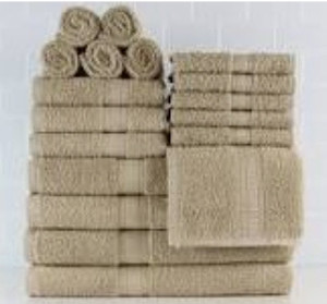 lot 23116 image: Mainstays 18Pc Bath Towel Set, Tan