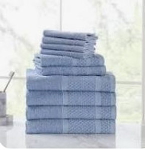 lot 23123 image: 10 Pc Towel Set, Blue