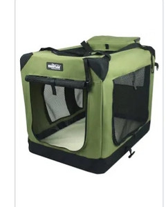 lot 23151 image: Elite Field Dog 3 Door Folding Soft Dog Crate- Sage Green