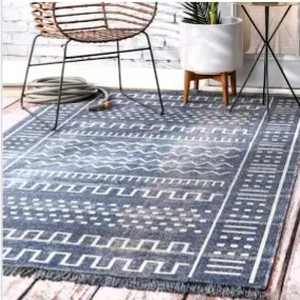 lot 23153 image: NuLOOM Tribal Indoor-Outdoor Rug, 6ft 7in x 9ft- Retail $266