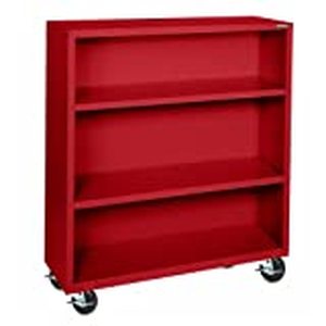 lot 5468 image: Sandusky Lee Steel 3-Tier Mobile Bookcase