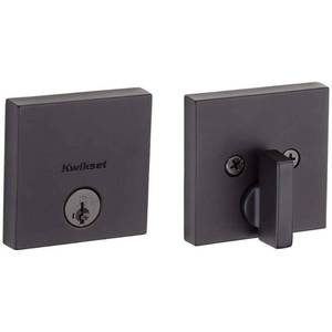 lot 6393 image: Kwikset Downtown Low Profile Square Single Cylinder Contemporary Deadbolt