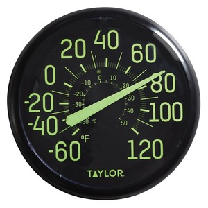 lot 6397 image: Taylor Precision Products IndoorOutdoor Glow-in-the-Dark Thermometer