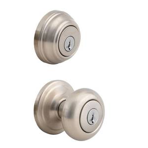 lot 6433 image: Kwikset 991 Juno Keyed Entry Door Knob and Single Cylinder Deadbolt Combo