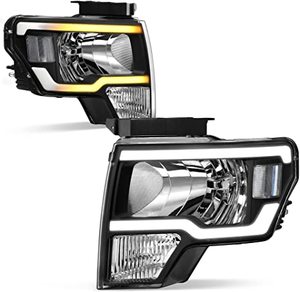lot 6359 image: Autosaver88 Switchback LED Tube Headlights Assembly for Ford