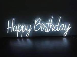lot 6476 image: Happy Birthday Neon Sign