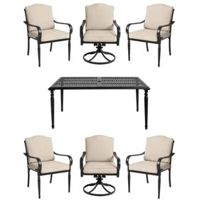 lot 6514 image: Hampton Bay Laurel Oaks Steel Outdoor Dining Chair Set
