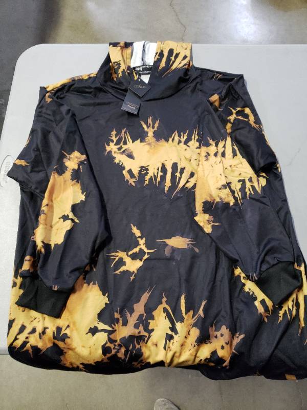 lot 3179 image: Auxo Abstract Hooded Three Quarter Sleeve Pullover (Size 3XL)