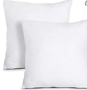 lot 1002 image: Utopia Bedding Throw Pillows Insert (Pack of 2, White) - 24 x 24