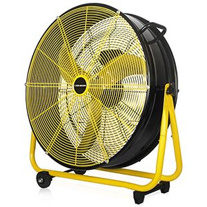 lot 1018 image: KEN BROWN 24 Inch Metal Floor Drum Fan, 120W Energy Saving,3 Speeds, High Velocity 7800 CFM, Heavy Duty Industrial Fans for Shops, Warehouses, Workshops, Garages, Gyms, Barns