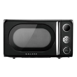lot 1072 image: Galanz 0.7 cu. Ft. 700-Watt Countertop Microwave in Black, Retro