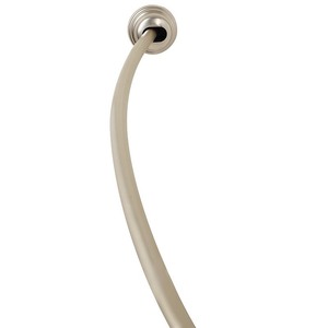 lot 1082 image: Zenna Home 35633BNP , Satin Nickel NeverRust Rustproof Aluminum Tension Mount Curved Shower Rod