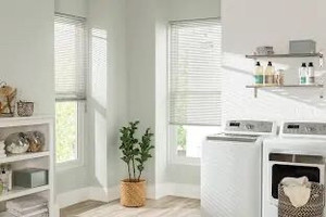 lot 1101 image: Classic 1 Inch Cordless Vinyl Blinds