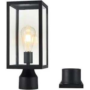 lot 1104 image: Windben Outdoor Post Light,Lamp Post Light Fixture,Post Lantern with Pier Mount Base,Matte Black