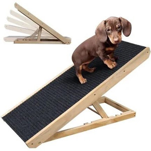 lot 1120 image: MelkTemn Adjustable 40 Long Pet Ramp for All Dogs and Cats for Couch or Bed with Paw Traction Mat,Adjustable from 12�� to 24��,Great for Small & Older Animals