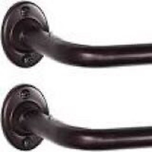 lot 1122 image: Wraparound Curtain Rod Black Wrap Curtain Rod Set for Blackout Curtain Room Darkening Curtain Rod, Black, Adjustable From 48 Inches to 86 Inches, 2 Pack
