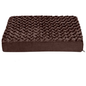lot 1123 image: FurHaven Pet Dog Bed Deluxe Orthopedic Ultra Plush Mattress Pet Bed for Dogs & Cats, Chocolate, Small