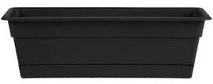 lot 1141 image: &nbspSET OF 2-Bloem Medium (8-25-Quart) 30-in W x 5.75-in H Black Plastic Window Box with Drainage Holes