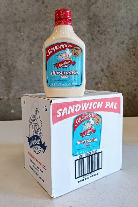 lot 25002 image: Woebers Sandwich Pal Horseradish Sauce, 16-Ounce Units (Pack of 6)