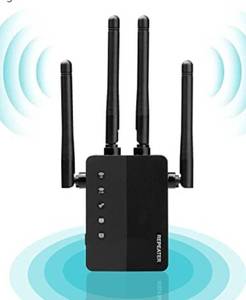 lot 4509 image: WHITE 2022 WiFi Extender - Wireless Signal Repeater Booster up to 6000 sq.ft - 1200Mbps Wall-Through Strong WiFi Booster-Dual Band 2.4G and 5G - 4 Antennas 360° Full Coverage-1