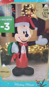 lot 4510 image: 5ft Tall Inflatable Christmas Mickey Mouse