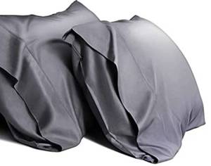 lot 4516 image: ONENESS HOME Cooling Bamboo Pillowcases Queen Pillow Cases Set of 2 Breathable Cool Ultra Soft Silky Moisture Wicking Material,Dark Grey,2 Pack,20x30 inches