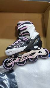 lot 4518 image: Childrens Inline Skates, White & Pink, 13C-3Y
