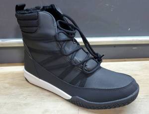 lot 4520 image: STQ Womens Winter Hiking Boots Zip Up Lightweight Cozy Ankle Bootie with Laces, Black & White Size 10