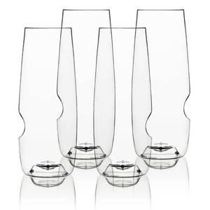 lot 4525 image: Go Vino Set of 4 Dishwasher Safe 8 oz Flutes 3220