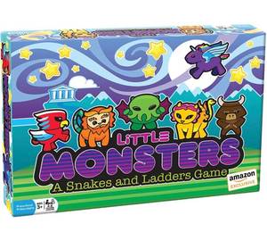 lot 11386 image: Little Monsters - A Snakes and Ladders Game - No reading required - Preschool board game for ages 3 and up by Outset Media