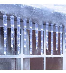 lot 11389 image: Christmas Icicle Lights, 20 icicles 90 LED Icicle Lights, Outdoor Indoor Crystal Ice String Lights, Connectable White Icicle Lights for Christmas Decorations