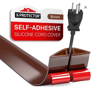 lot 12202 image: Self Adhesive Silicon Cord Cover 5 - Brown