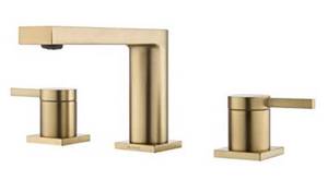 lot 14949 image: Mr. Faucet Luxury Bathroom Vanity Sink Faucet 2 Handle 3 Hole Widespread (Champagne Gold)