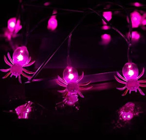 lot 14965 image: Bulca Halloween Spider String Lights, Waterproof Battery Box, 8 Lighting Modes Battery Operated for Indoor Outdoor Halloween Decoration (11.5 feetLot, 30 SpidersLot, 2 LotsBox)